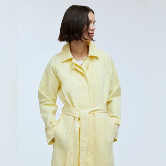 Madewell Belted Yellow Spring Trench Coat in Candlelight - Picture 4 of 11